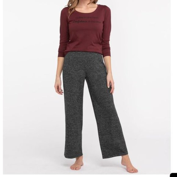 NEW Wide Leg Lounge Pant, Charcoal, L, Recycled Materials! - Picture 2 of 6